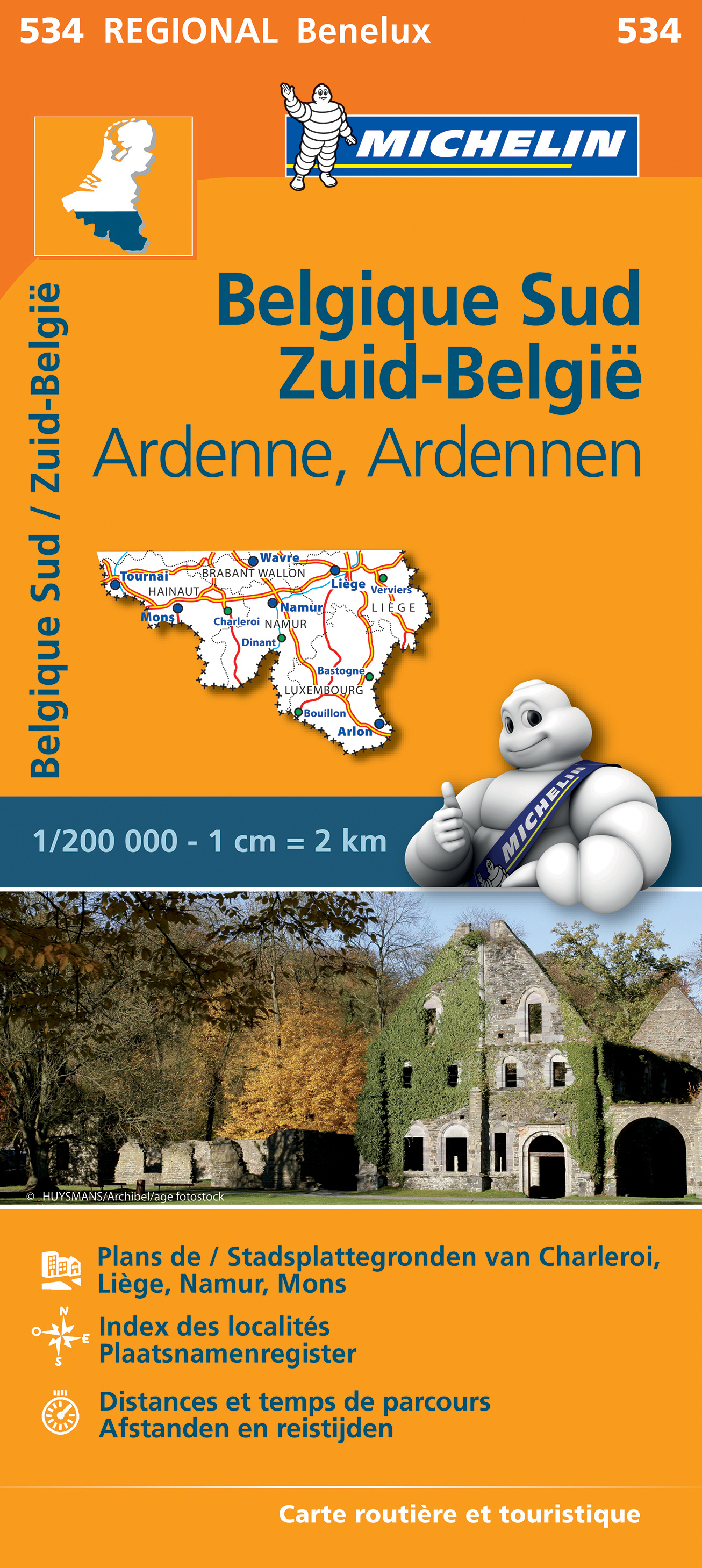 Wegenkaart - landkaart 534 Zuid-België, Ardennen | Michelin