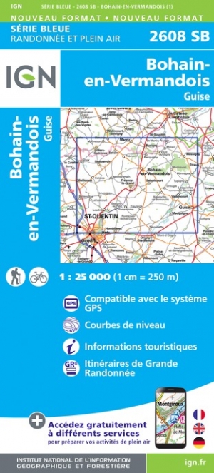 Online bestellen: Wandelkaart - Topografische kaart 2608SB Bohain-en-Vermandois, Guise | IGN - Institut Géographique National