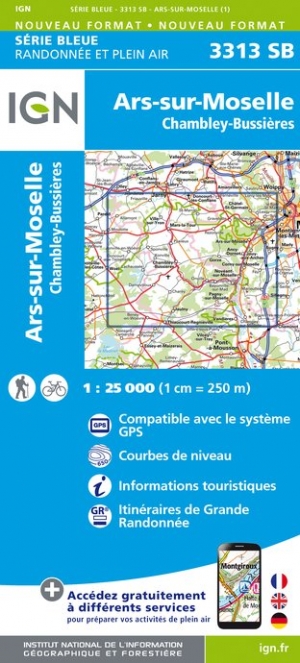 Online bestellen: Wandelkaart - Topografische kaart 3313SB Ars-sur-Moselle | IGN - Institut Géographique National