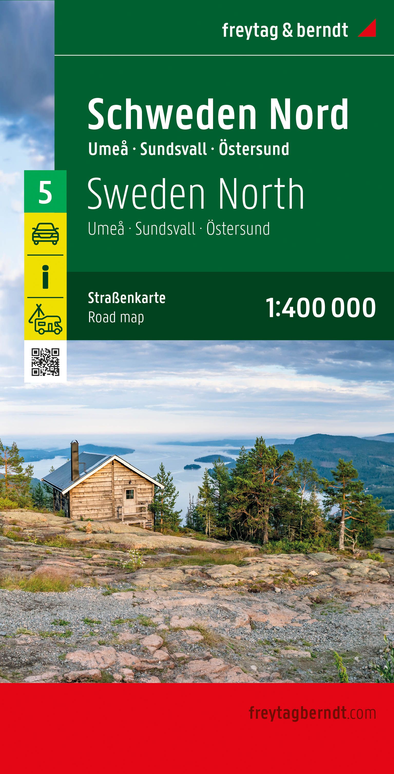 Wegenkaart – landkaart 5 Schweden Nord – Östersund ( Zweden noord ) | Freytag & Berndt