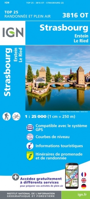 Online bestellen: Wandelkaart - Topografische kaart 3816OT Strasbourg | IGN - Institut Géographique National