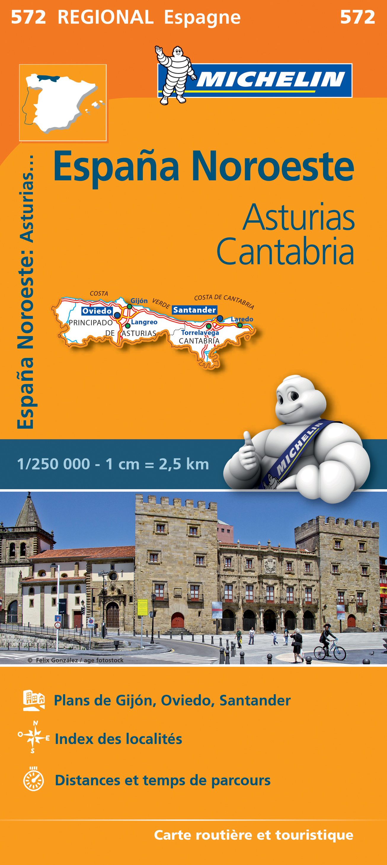 Online bestellen: Wegenkaart - landkaart 572 Asturias - Cantabria - Oviedo - Santander | Michelin