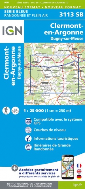 Online bestellen: Wandelkaart - Topografische kaart 3113SB Clermont-en-Argonne | IGN - Institut Géographique National