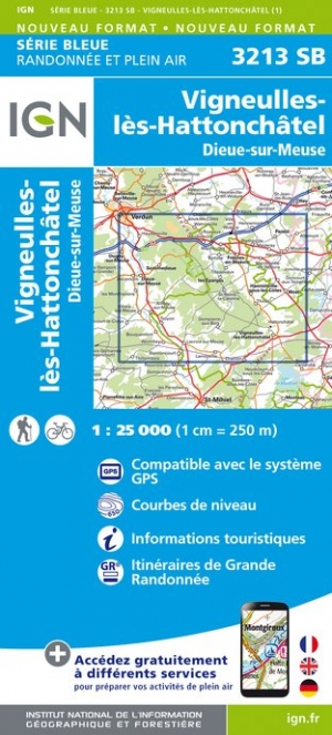 Online bestellen: Wandelkaart - Topografische kaart 3213SB Vigneulles-lès-Hattonchâtel | IGN - Institut Géographique National