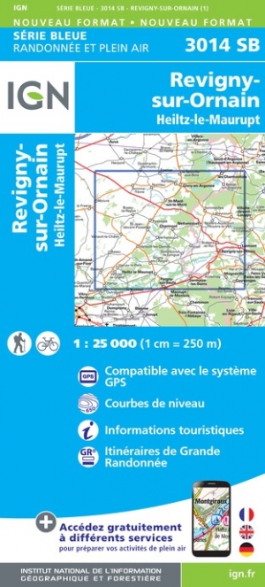 Online bestellen: Wandelkaart - Topografische kaart 3014SB Revigny-sur-Ornain | IGN - Institut Géographique National