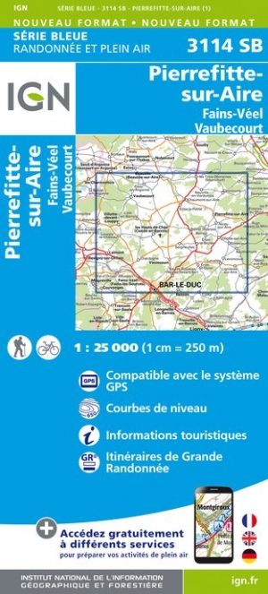 Online bestellen: Wandelkaart - Topografische kaart 3114SB Pierrefitte-sur-Aire | IGN - Institut Géographique National