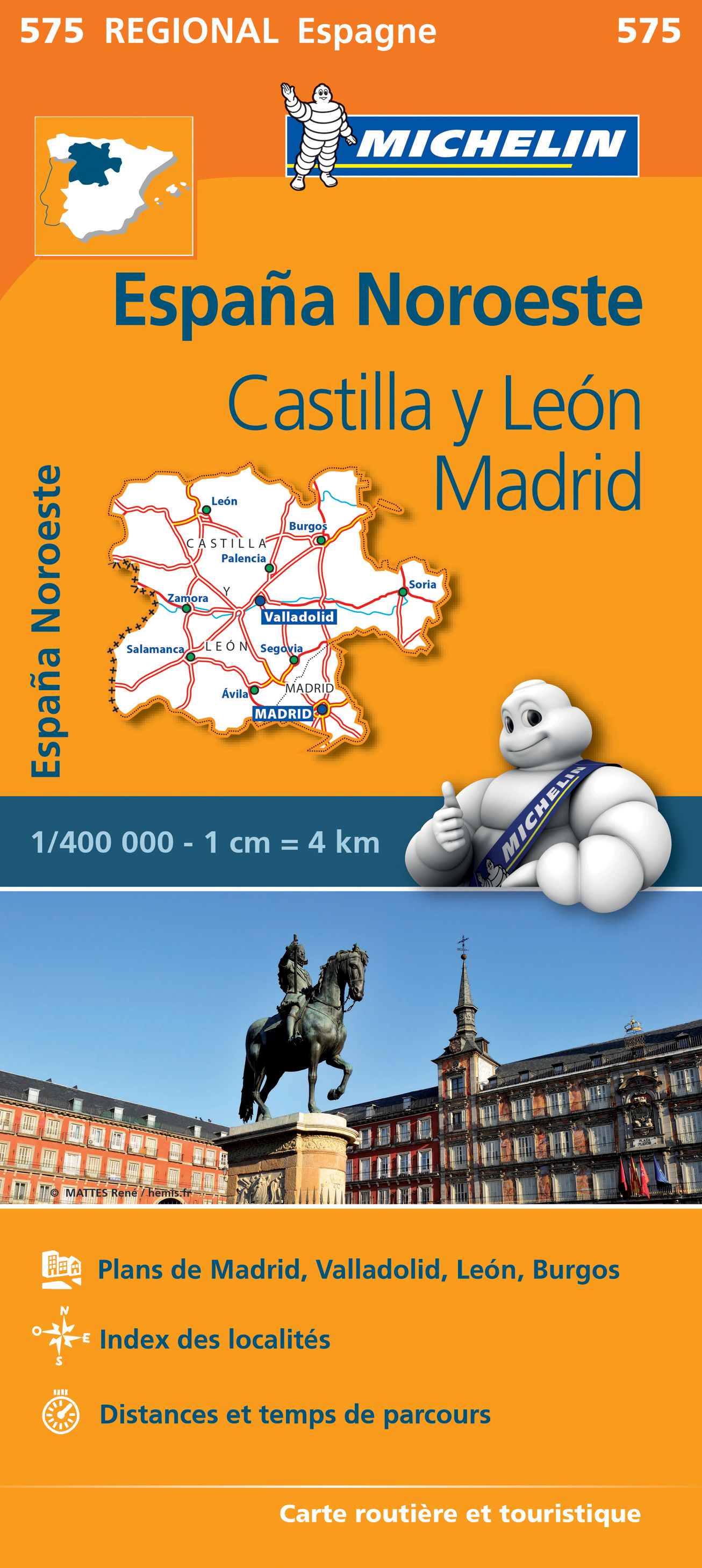 Online bestellen: Wegenkaart - landkaart 575 Castilla y León - Madrid - Valladolid - Zamora | Michelin