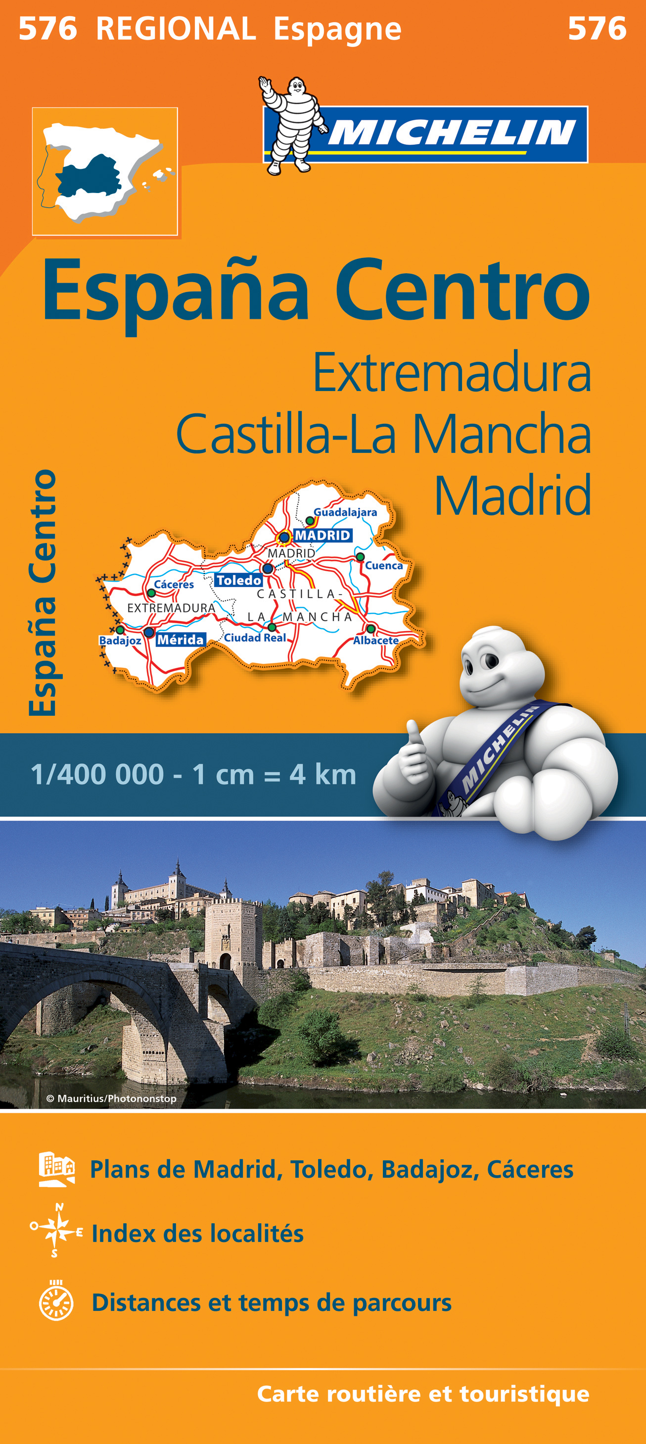 Online bestellen: Wegenkaart - landkaart 576 Extremadura - Castilla La Mancha - Madrid - Toledo - Mérida | Michelin
