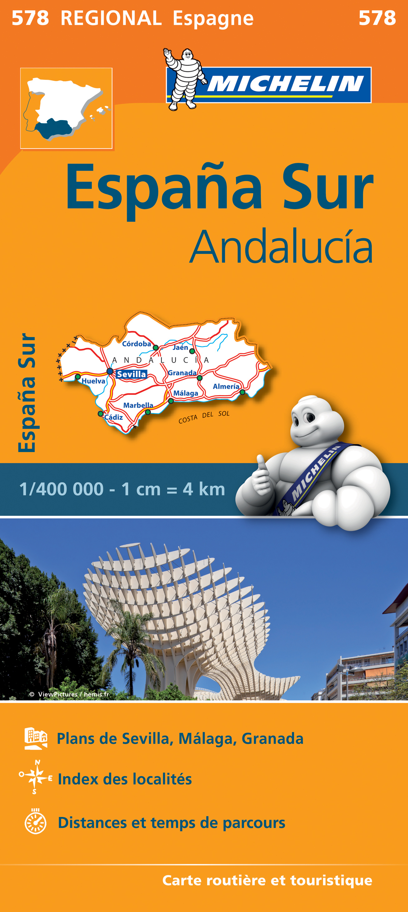 Wegenkaart - landkaart 578 Andalusië - Malaga - Granada - Sevilla | Mi