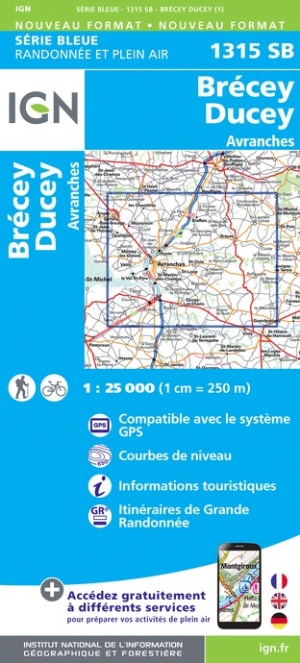 Online bestellen: Wandelkaart - Topografische kaart 1315SB Brécey - Ducey - Avranches | IGN - Institut Géographique National