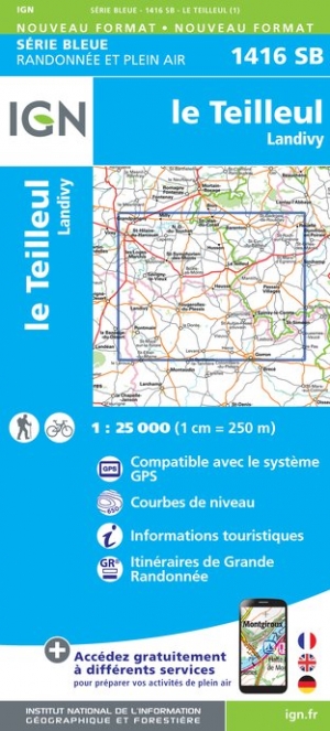 Online bestellen: Wandelkaart - Topografische kaart 1416SB Le Teilleul | IGN - Institut Géographique National