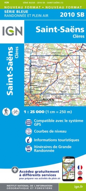 Online bestellen: Wandelkaart - Topografische kaart 2010SB Saint-Saëns | IGN - Institut Géographique National