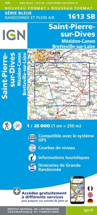 Online bestellen: Topografische kaart - Wandelkaart 1613SB Saint-Pierre-sur-Dives | IGN - Institut Géographique National