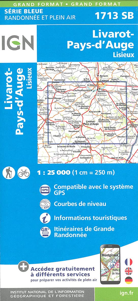 Online bestellen: Wandelkaart - Topografische kaart 1713SB Livarot - Beuvillers | IGN - Institut Géographique National