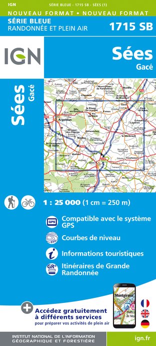 Online bestellen: Wandelkaart - Topografische kaart 1715SB Sées - Gace | IGN - Institut Géographique National