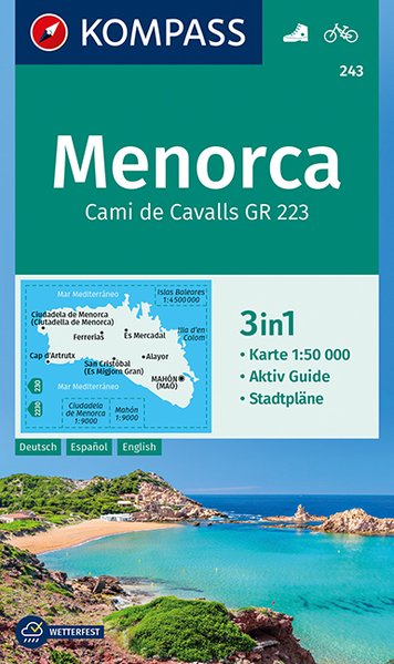 Online bestellen: Wandelkaart 243 Menorca | Kompass