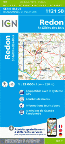 Online bestellen: Wandelkaart - Topografische kaart 1121SB Redon - St-Gildas-des-Bois | IGN - Institut Géographique National