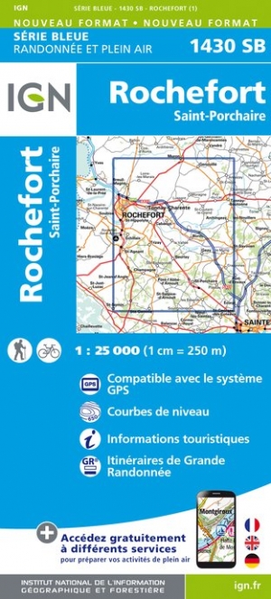 Online bestellen: Wandelkaart - Topografische kaart 1430SB Rochefort | IGN - Institut Géographique National