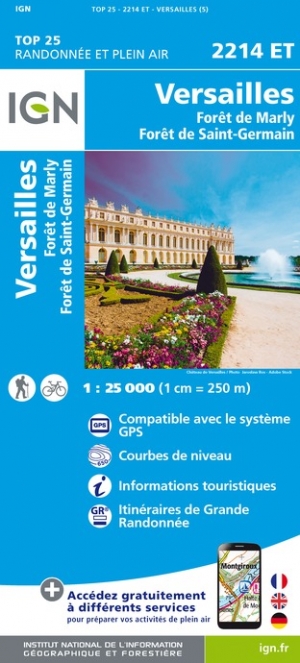 Online bestellen: Wandelkaart - Topografische kaart 2214ET Versailles, Forêts de Marly et de St-Germain | IGN - Institut Géographique National
