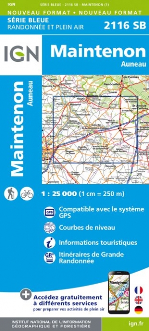 Online bestellen: Wandelkaart - Topografische kaart 2116SB Maintenon | IGN - Institut Géographique National