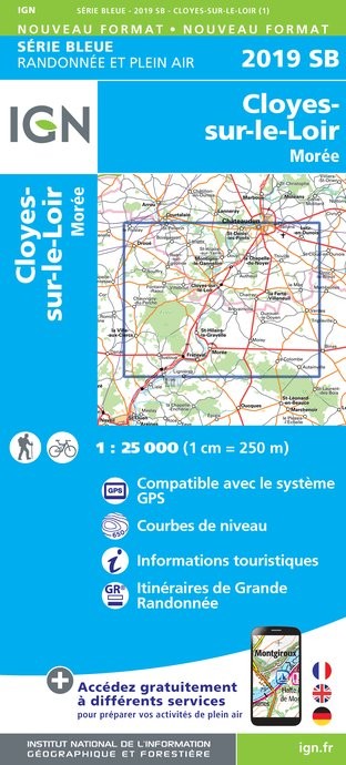 Online bestellen: Topografische kaart - Wandelkaart 2019SB Cloyes-sur-le-Loir | IGN - Institut Géographique National