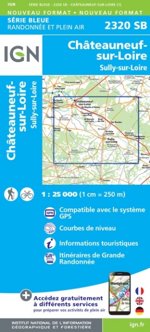 Online bestellen: Wandelkaart - Topografische kaart 2320SB Châteauneuf-sur-Loire, Sully-sur-Loire | IGN - Institut Géographique National