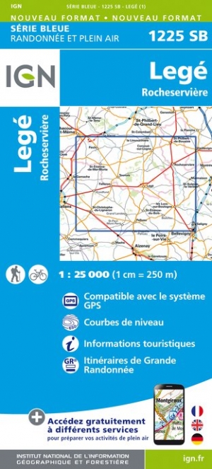 Online bestellen: Wandelkaart - Topografische kaart 1225SB Legé | IGN - Institut Géographique National