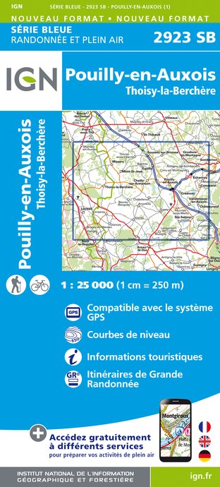 Online bestellen: Wandelkaart - Topografische kaart 2923SB Pouilly-en-Auxois - Thoisy-la-Berchère | IGN - Institut Géographique National