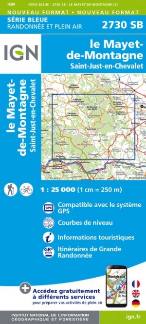 Online bestellen: Wandelkaart - Topografische kaart 2730SB le Mayet-de-Montagne | IGN - Institut Géographique National