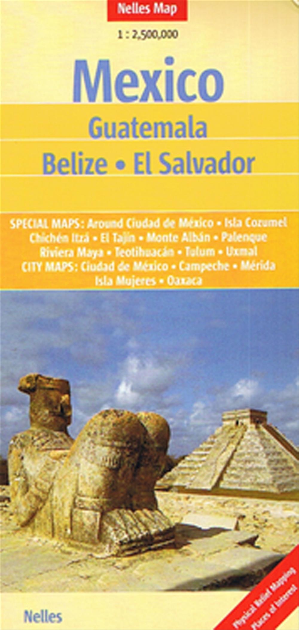 Wegenkaart - Landkaart Mexico, Guatemala, Belize & El Salvador | Nelles maps |