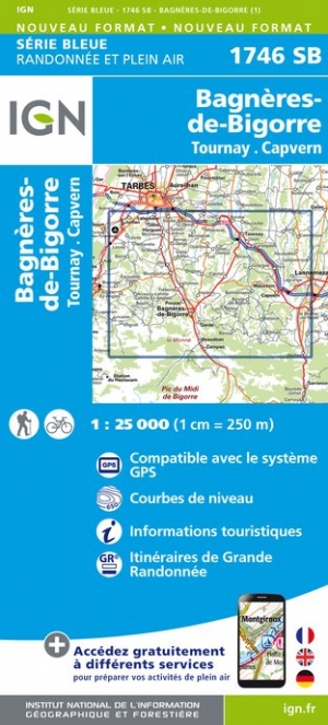 Online bestellen: Wandelkaart - Topografische kaart 1746SB Bagnères-de-Bigorre | IGN - Institut Géographique National