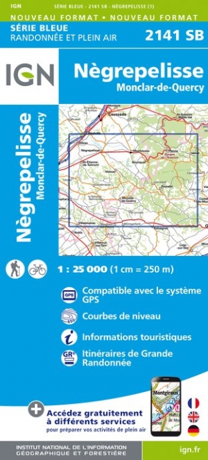 Online bestellen: Wandelkaart - Topografische kaart 2141SB Nègrepelisse | IGN - Institut Géographique National