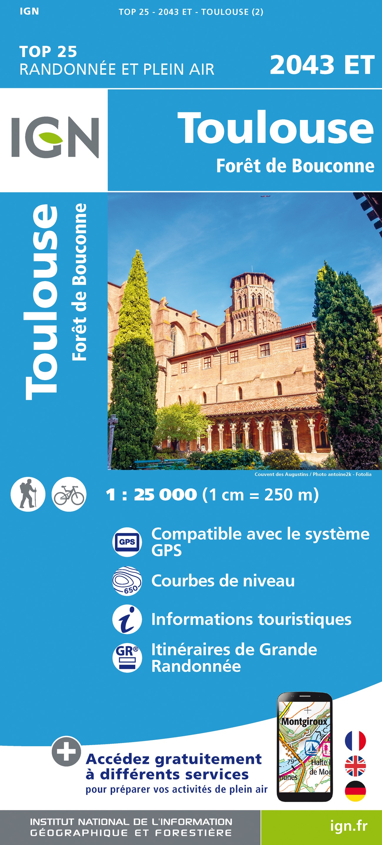 Online bestellen: Wandelkaart - Topografische kaart 2043ET Toulouse | IGN - Institut Géographique National