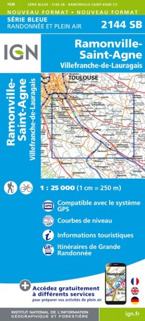 Online bestellen: Wandelkaart - Topografische kaart 2144SB Ramonville-Saint-Agne | IGN - Institut Géographique National