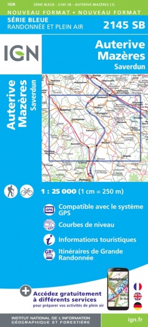 Online bestellen: Wandelkaart - Topografische kaart 2145SB Auterive - Mazères - Saverdun | IGN - Institut Géographique National