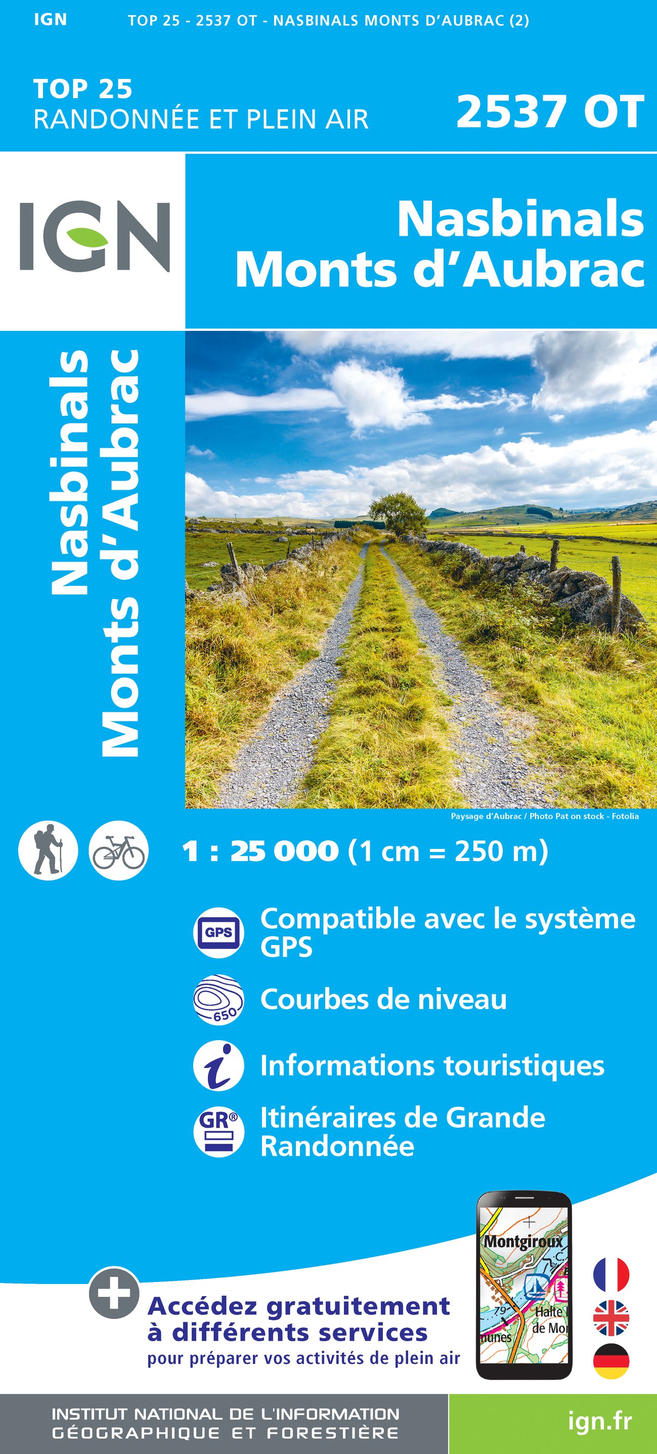 Online bestellen: Wandelkaart - Topografische kaart 2537OT Nasbinals - Monts d'Aubrac | IGN - Institut Géographique National