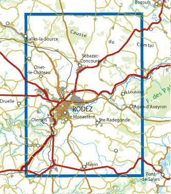 Wandelkaart - Topografische kaart 2439O SB - Serie Bleue Rodez | IGN ...