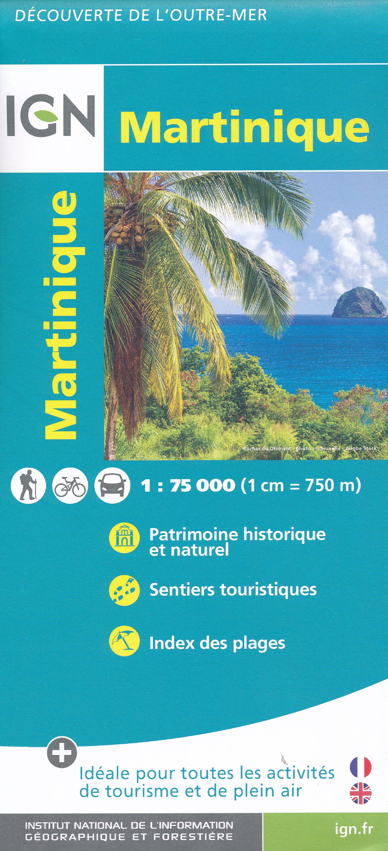 Online bestellen: Wandelkaart - Fietskaart Martinique | IGN - Institut Géographique National