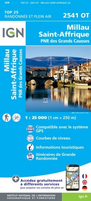 Online bestellen: Wandelkaart - Topografische kaart 2541OT Millau, St-Affrique - PNR Grands Causses | IGN - Institut Géographique National