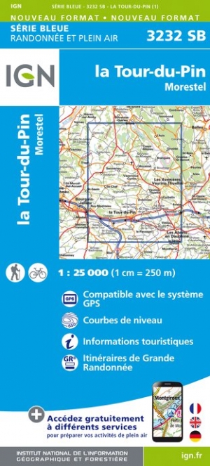 Online bestellen: Wandelkaart - Topografische kaart 3232SB la Tour-du-Pin | IGN - Institut Géographique National
