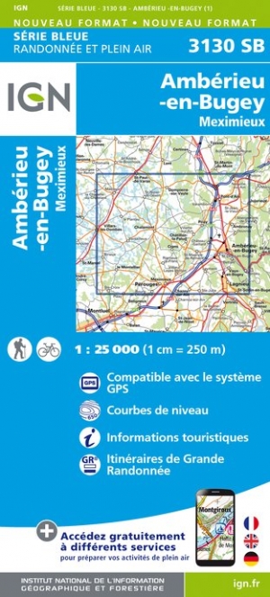 Online bestellen: Wandelkaart - Topografische kaart 3130SB Ambérieu-en-Bugey | IGN - Institut Géographique National
