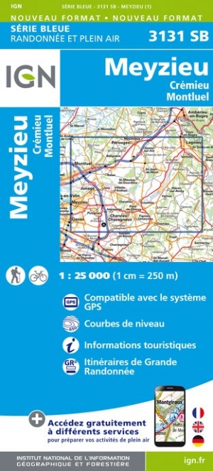 Online bestellen: Wandelkaart - Topografische kaart 3131SB Meyzieu | IGN - Institut Géographique National