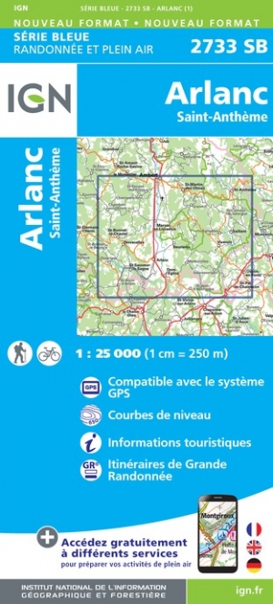 Online bestellen: Wandelkaart - Topografische kaart 2733SB St-Anthème, Arlanc | IGN - Institut Géographique National