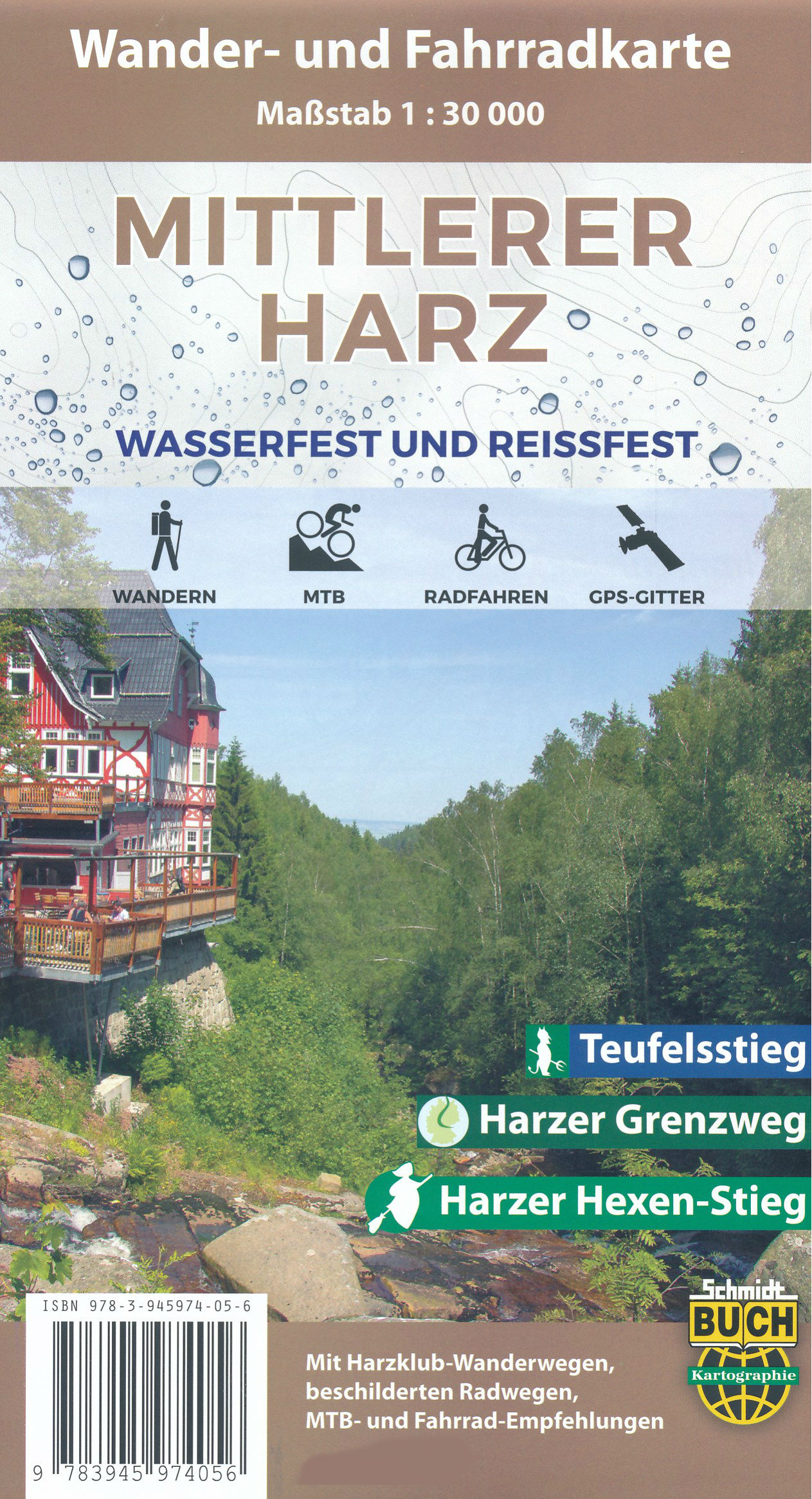 Online bestellen: Wandelkaart - Fietskaart Der mittlere Harz | Schmidt Buch Verlag