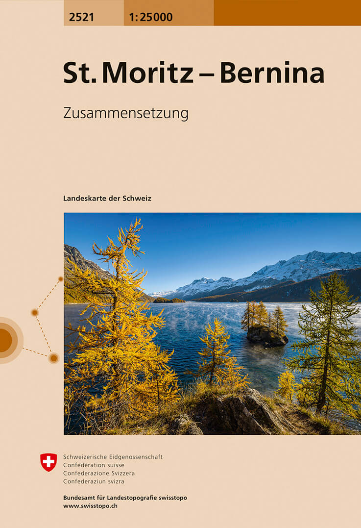 Online bestellen: Wandelkaart - Topografische kaart 2521 St. Moritz - Bernina | Swisstopo