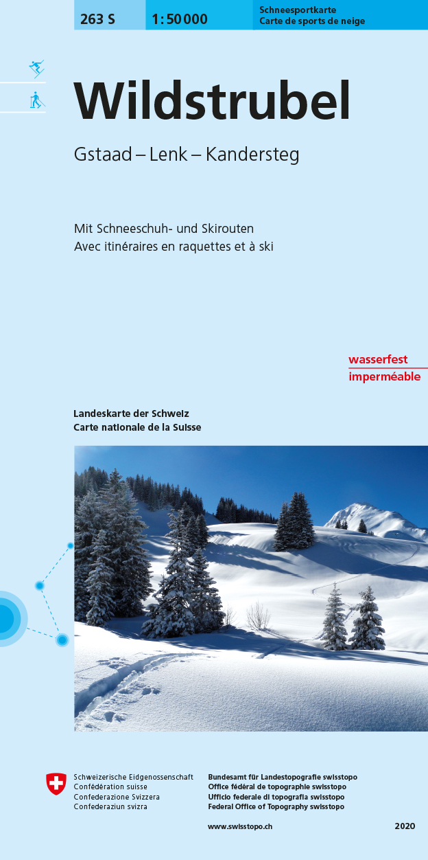 Online bestellen: Wandelkaart - Topografische kaart 263S Skitourenkarte Wildstrubel | Swisstopo