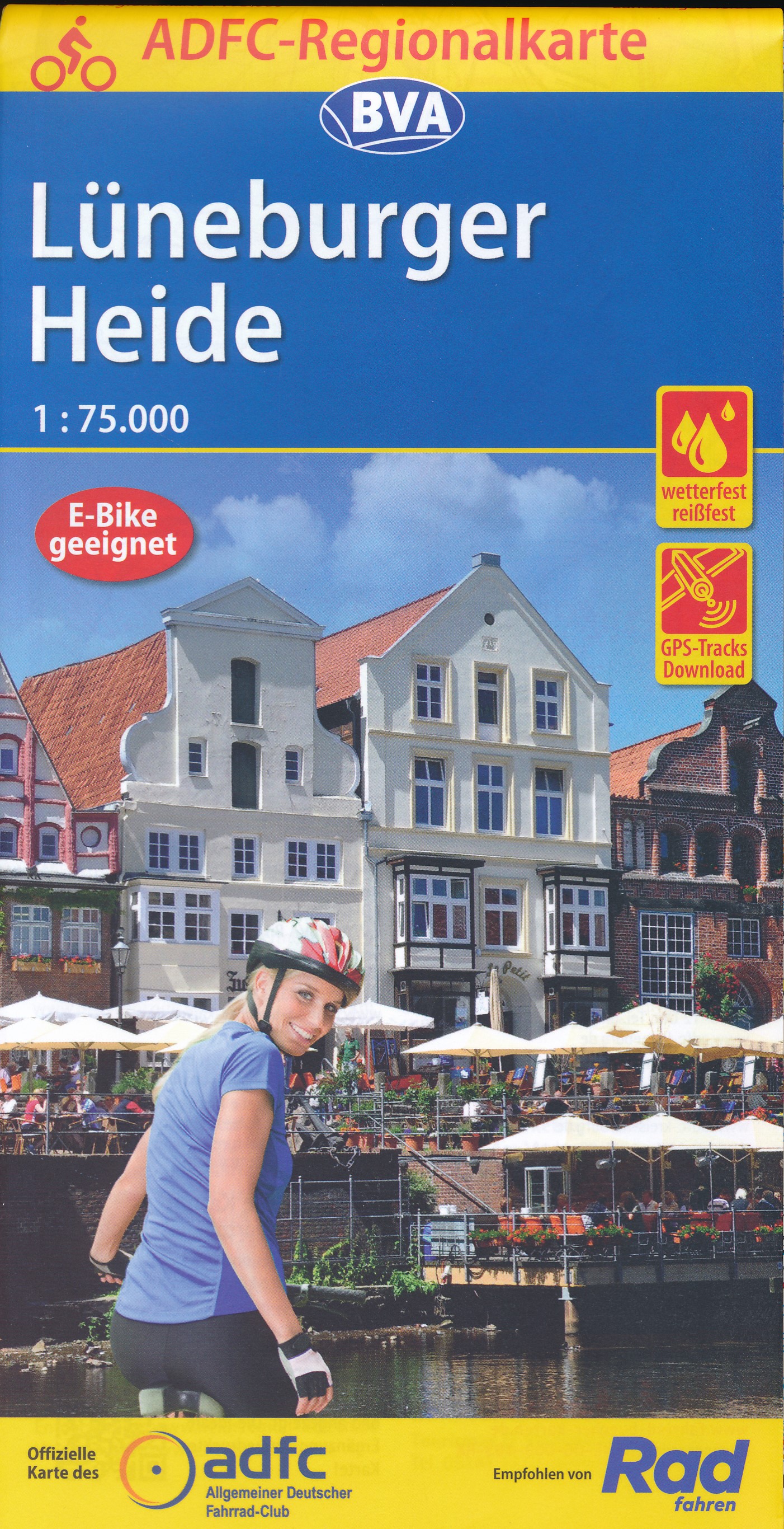 Online bestellen: Fietskaart ADFC Regionalkarte Lüneburger Heide | BVA BikeMedia