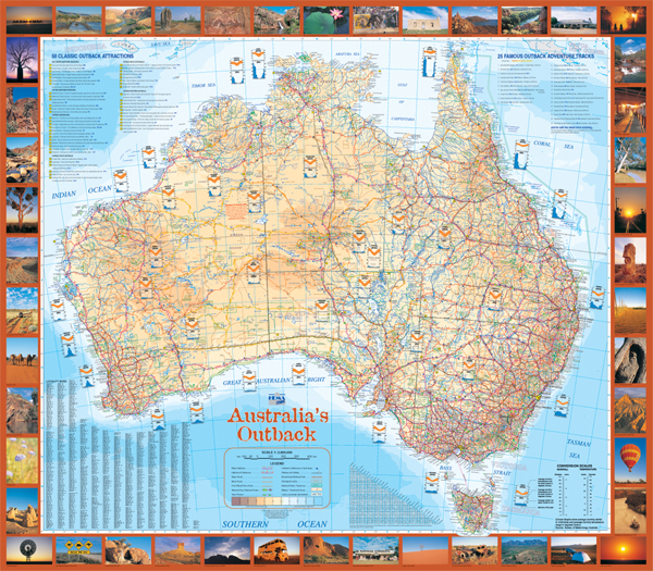 Wandkaart Australia's Outback Wall Map - Australië outback | Hema maps |