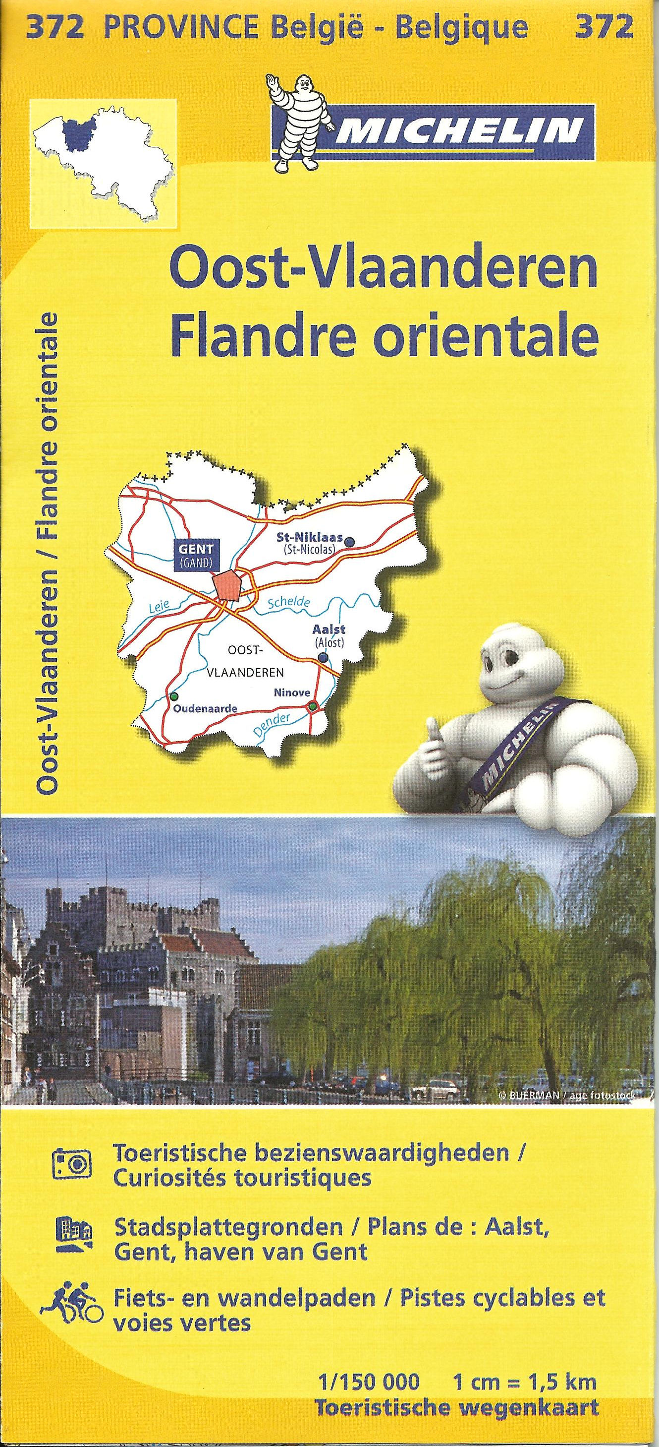Online bestellen: Wegenkaart - landkaart 372 Oost Vlaanderen | Michelin
