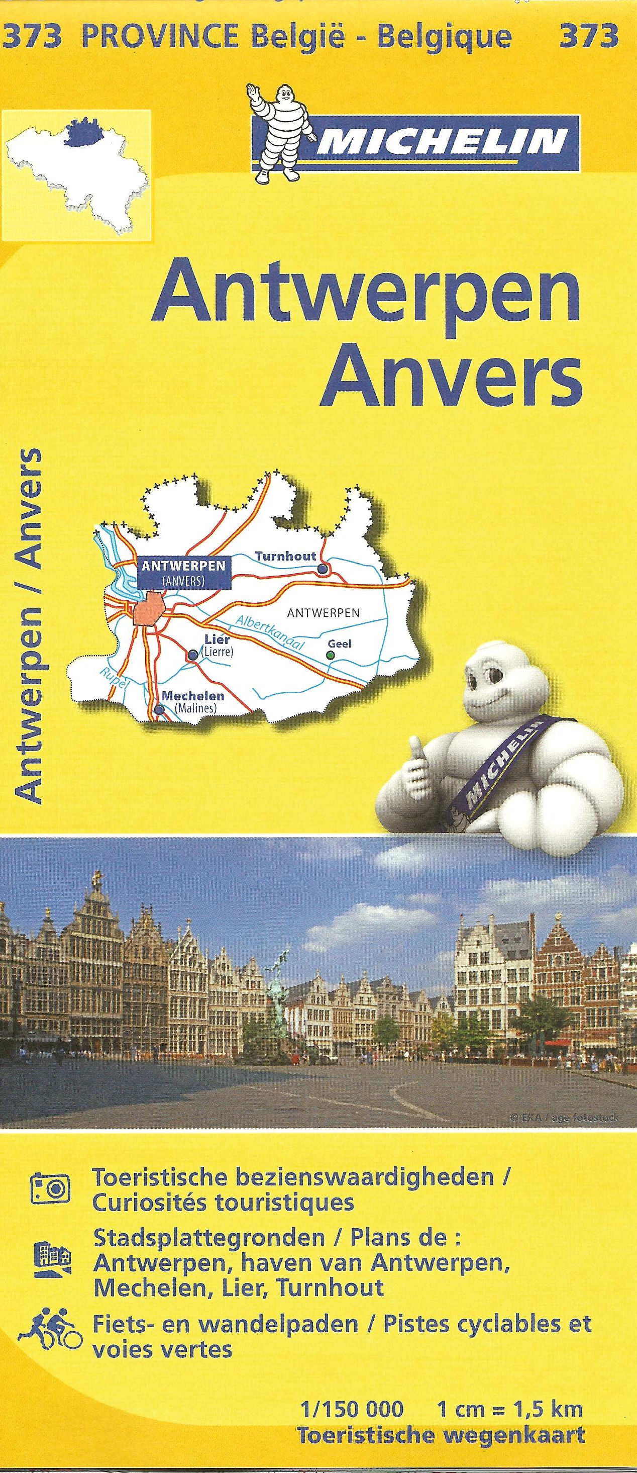 Online bestellen: Wegenkaart - landkaart 373 Antwerpen - Anvers | Michelin
